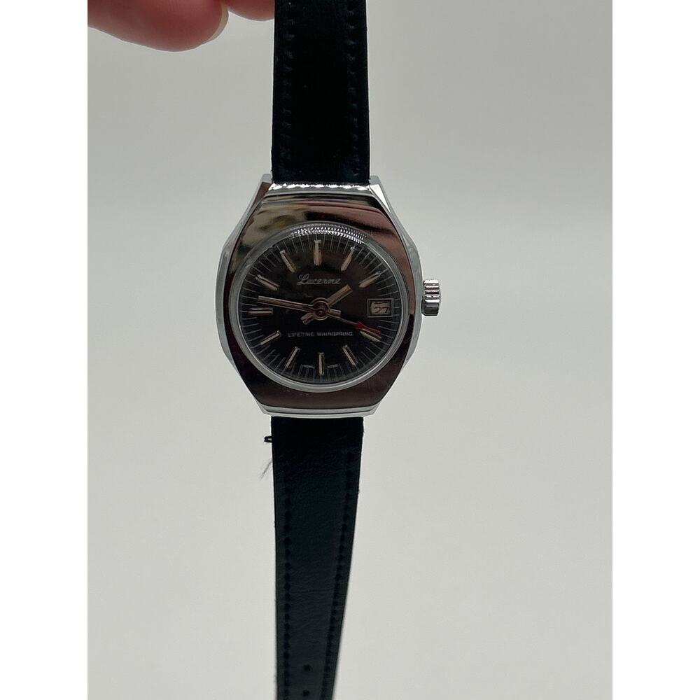 Vintage Lucerne Lifetime Mainspring Manual Wind Wristwatch Dial Date Swiss Parts